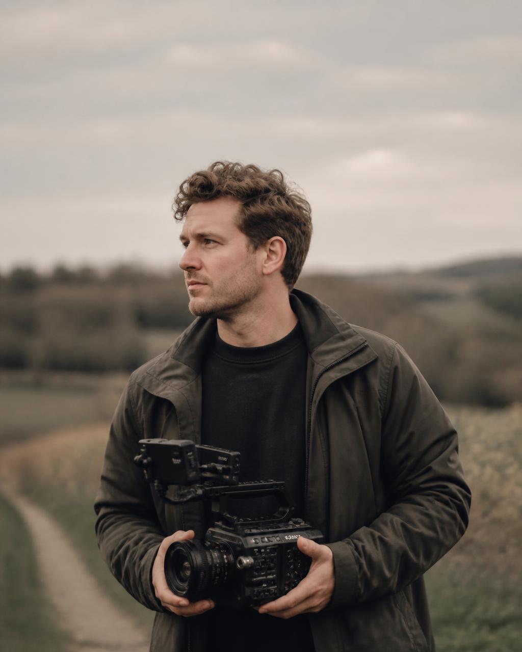 J.R.Martin on location with a Sony cinema camera